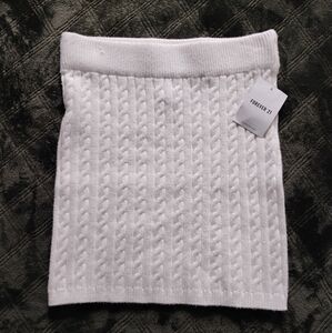 Forever 21 Cream Ribbed Knit Skirt Gir